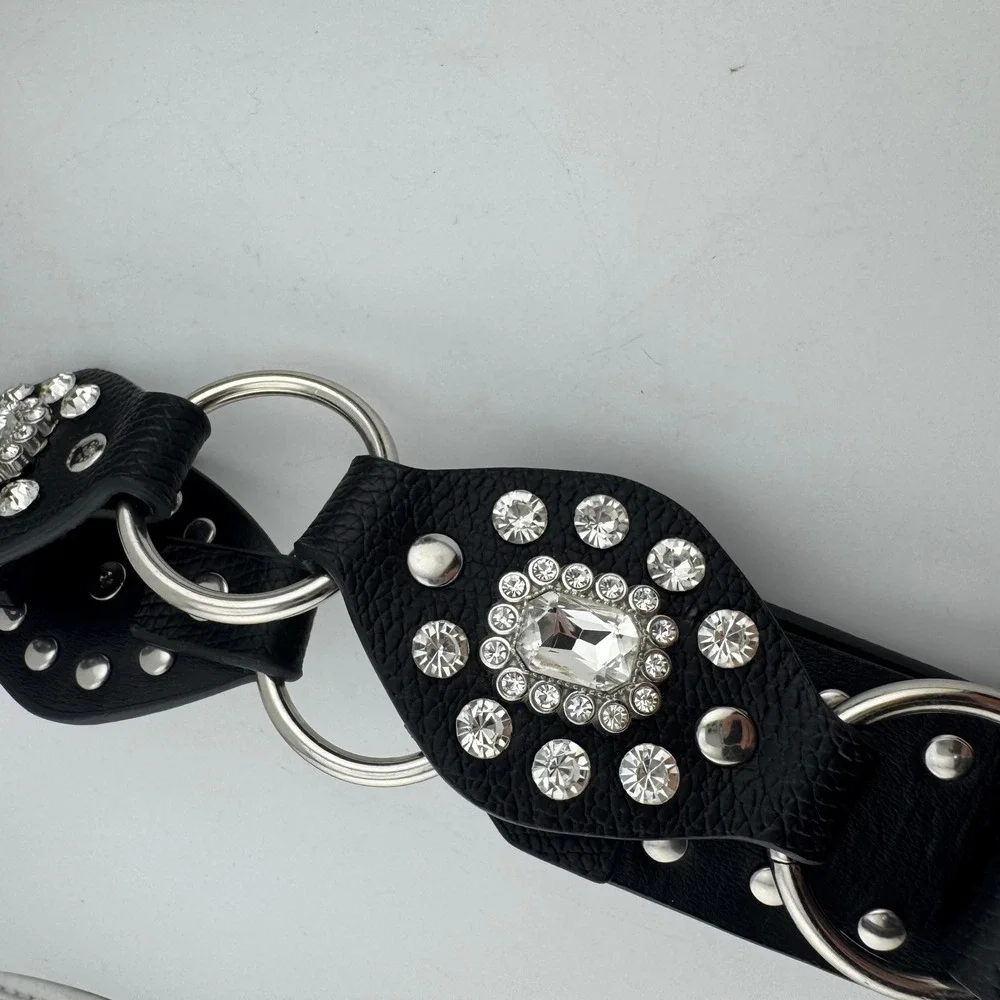 Torrid Belt Size‎ 2 Black Excellent Rhinestone Studded Western 53
